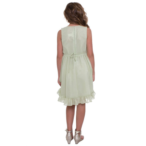 Petite Adele Big Girls Sage Tiered Chiffon Ruffled Easter Dress 8-12 - SophiasStyle.com