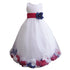 Big Girls White Red Blue Petals Satin Tulle 3 Layer Junior Bridesmaid Dress 8-14 - SophiasStyle.com