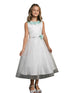 Petite Adele Big Girls Mint Chiffon Floral Brooch Junior Bridesmaid Dress 8-20 - SophiasStyle.com