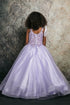 Petite Adele Little Girls Lilac Embroidered Bodice Glitter Tulle Gown 2-6 - SophiasStyle.com