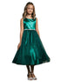 Petite Adele Big Girls Hunter Green Beaded Shoulder Crystal Belt Gown 8-16 - SophiasStyle.com