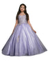 Petite Adele Big Girls Lilac Embroidered Bodice Off Shoulder Tulle Gown 8-16 - SophiasStyle.com