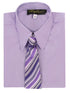 Rafael Big Boys Lilac Long Sleeve Dress Shirt Purple Stripe Tie Set 7-20 - SophiasStyle.com