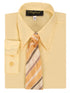 Rafael Little Boys Yellow Long Sleeve Dress Shirt Striped Tie Set 2T-6 - SophiasStyle.com