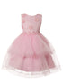 Rain Kids Girl Multi Color Delicate Flower Applique Special Occasion Dress 3-10 - SophiasStyle.com