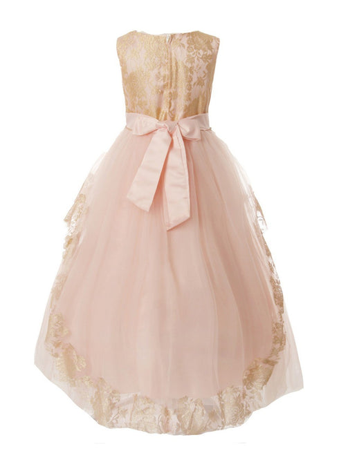 Rain Kids Girls Multi Color Floral Trim Accent Glamorous Occasion Dress 4-14 - SophiasStyle.com