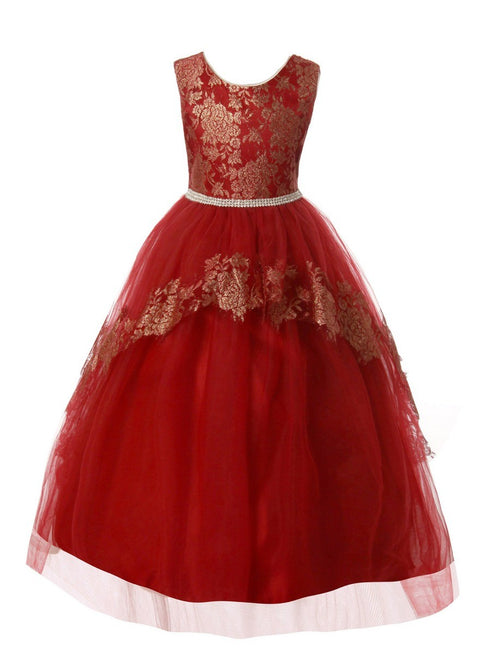 Rain Kids Girls Multi Color Floral Trim Accent Glamorous Occasion Dress 4-14 - SophiasStyle.com