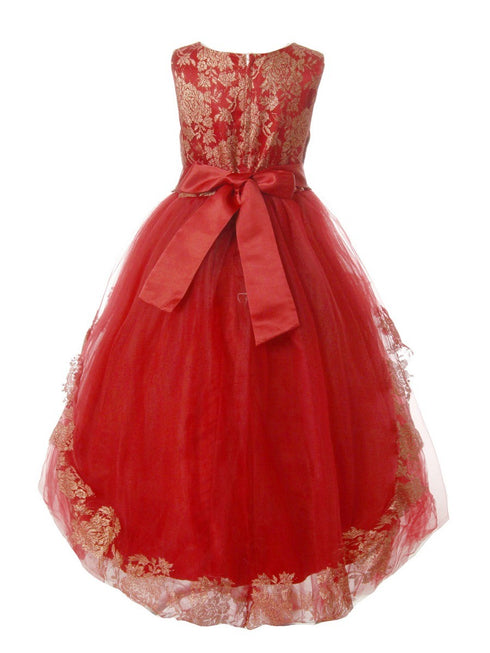 Rain Kids Girls Multi Color Floral Trim Accent Glamorous Occasion Dress 4-14 - SophiasStyle.com