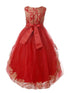 Rain Kids Girls Multi Color Floral Trim Accent Glamorous Occasion Dress 4-14 - SophiasStyle.com