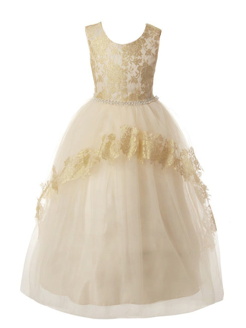 Rain Kids Girls Multi Color Floral Trim Accent Glamorous Occasion Dress 4-14 - SophiasStyle.com