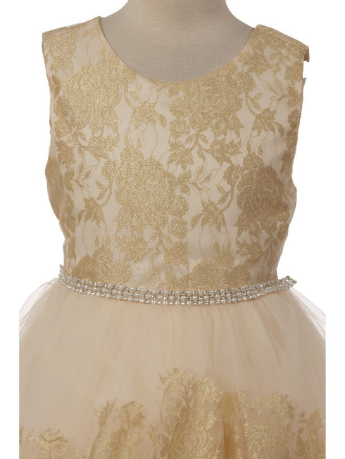 Rain Kids Girls Multi Color Floral Trim Accent Glamorous Occasion Dress 4-14 - SophiasStyle.com