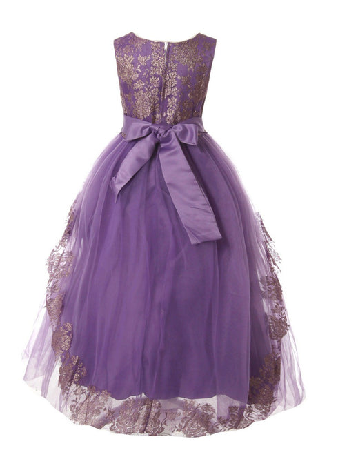 Rain Kids Girls Multi Color Floral Trim Accent Glamorous Occasion Dress 4-14 - SophiasStyle.com