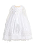 Rain Kids White Mary Silver Embroidered Baptism Dress Girls 6M-4T - SophiasStyle.com