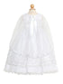 Rain Kids White Mary Silver Embroidered Baptism Dress Girls 6M-4T - SophiasStyle.com