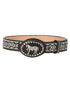 Rain Kids Boys Black Silver Horse Hand Embroidered Dress Belt 18"-32" - SophiasStyle.com