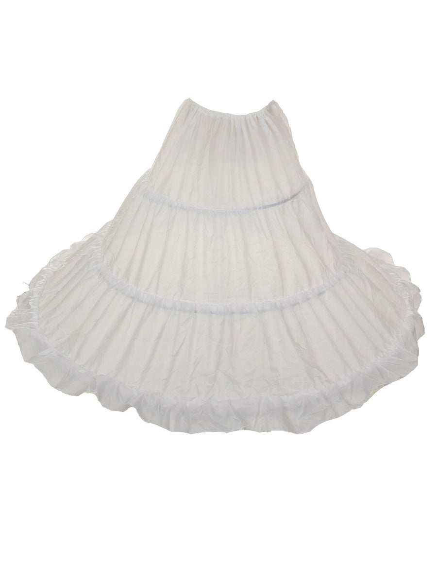 Big Girls White 3 Hoop Tea Length Petticoat Slip Dress Sizes 14 and up