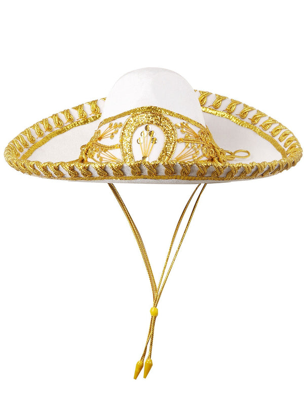 Rain Kids Unisex White Metallic Formal Sombrero Hat 12M-6 - SophiasStyle.com