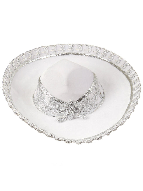 Rain Kids Unisex White Metallic Formal Sombrero Hat 12M-6 - SophiasStyle.com