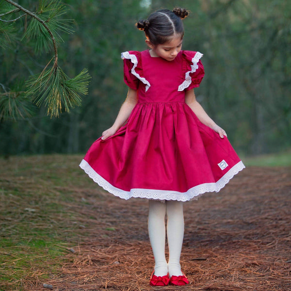 red-vintage-fancy-dress-just-for-littles®️ - Sophia's Style Dress-1