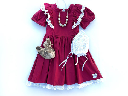 red-vintage-fancy-dress-just-for-littles®️ - Sophia's Style -3