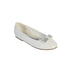 Little Girls White Rhinestone Bow Accent Patent Leather Flats 9-10 Toddler - SophiasStyle.com