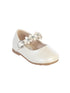 Girls Ivory Flower Embellished Strap Leatherette Mary Jane Shoes 1-4 Baby - SophiasStyle.com