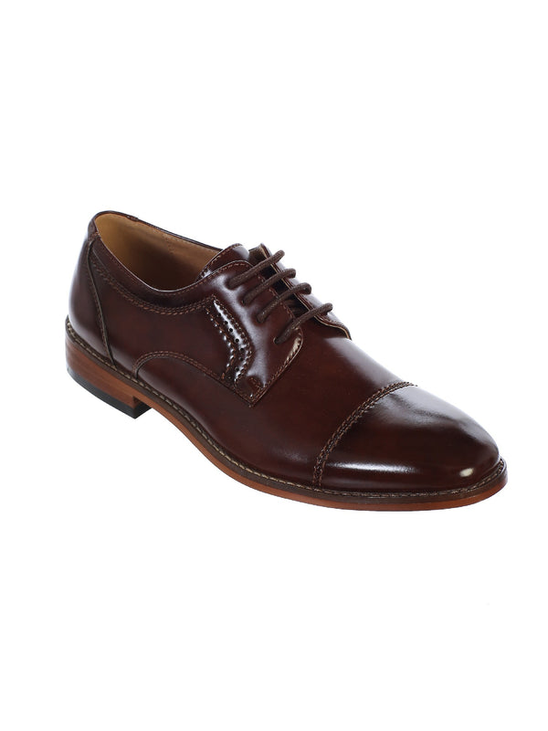 Tip Top Kids Boys Brown Laces Oxford Shoes 5-10 Toddler - SophiasStyle.com