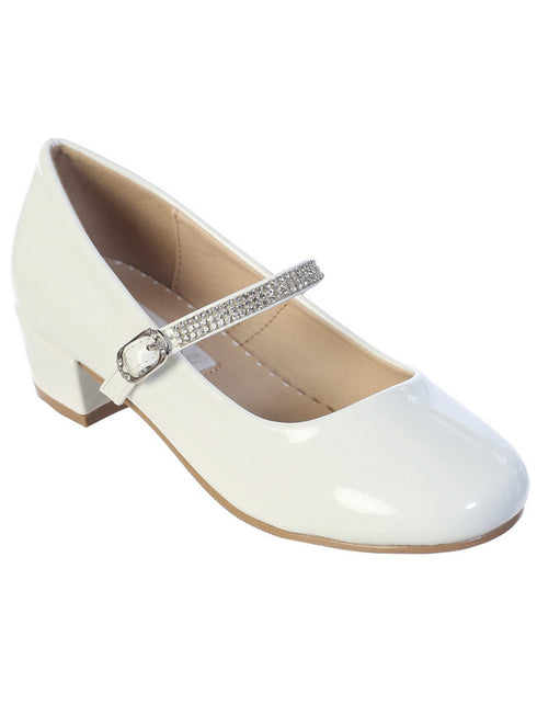 Girls Multi Color Rhinestone Strap Patent Dress Shoes 11-5 Kids - SophiasStyle.com