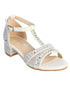 Tip Top Kids Girls White Rhinestone Heel T Strap Dress Sandals 9 Toddler-5 Kids - SophiasStyle.com