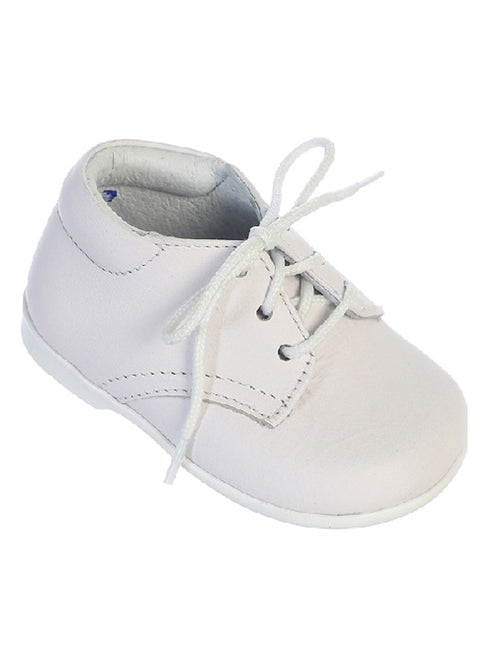 Tip Top Kids Little Boys White Leather Lace Up Dress Shoes 5-8 Toddler - SophiasStyle.com