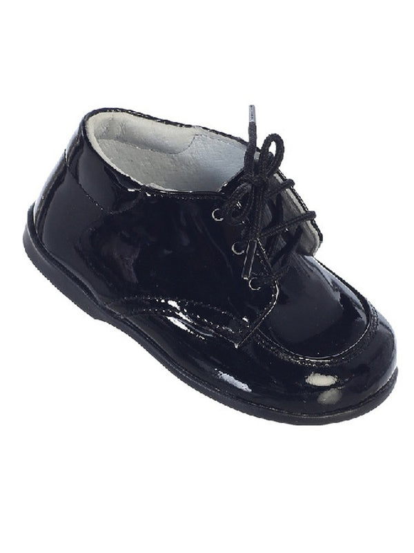 Tip Top Kids Little Boys Black Stitches Lace Up Dress Shoes 5-8 Toddler - SophiasStyle.com