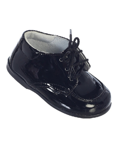 Baby Boys Black Stitches Lace Up Dress Shoes 1-4 Baby - SophiasStyle.com
