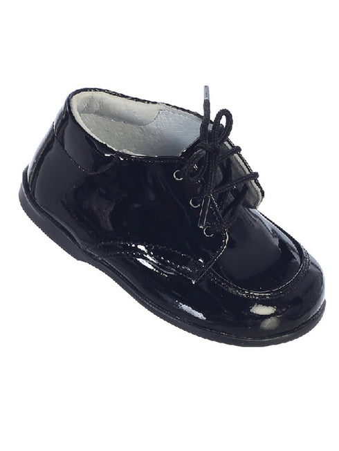 Tip Top Kids Little Boys Black Stitches Lace Up Dress Shoes 5-8 Toddler - SophiasStyle.com