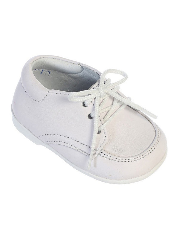 Tip Top Kids Little Boys White Stitches Lace Up Dress Shoes 5-8 Toddler - SophiasStyle.com