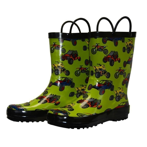 Foxfire Little Boys Green Sand Toys Rubber Rain Boots 5-10 Toddler - SophiasStyle.com