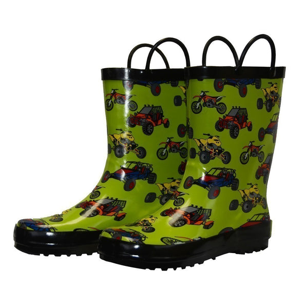 Foxfire Little Boys Green Sand Toys Rubber Rain Boots 5-10 Toddler - SophiasStyle.com