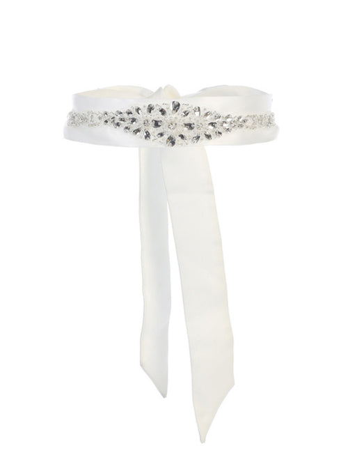 Tip Top Kids Girls Multi Color Bridal Style Satin Tape Special Occasion Belt - SophiasStyle.com