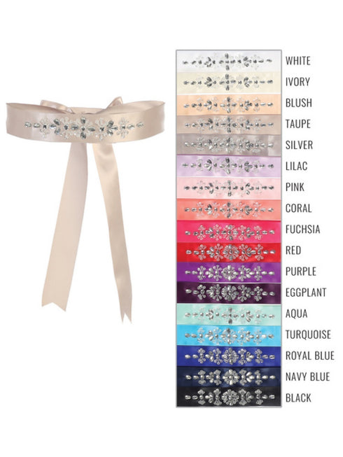 Tip Top Kids Girls Multi Color Satin Beadwork Special Occasion Ribbon Sash - SophiasStyle.com