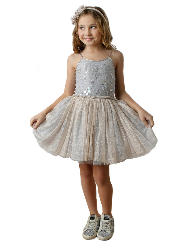 Ooh La La Couture Girls Sky Ivory Glitter Tulle Magical Sophie Dress, Sizes 12M-14 - SophiasStyle.com
