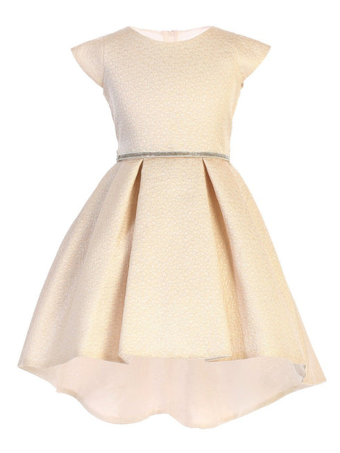 Sweet Kids Girls Multi Color Jacquard High-Low Cocktail Easter Dress 2-16 - SophiasStyle.com