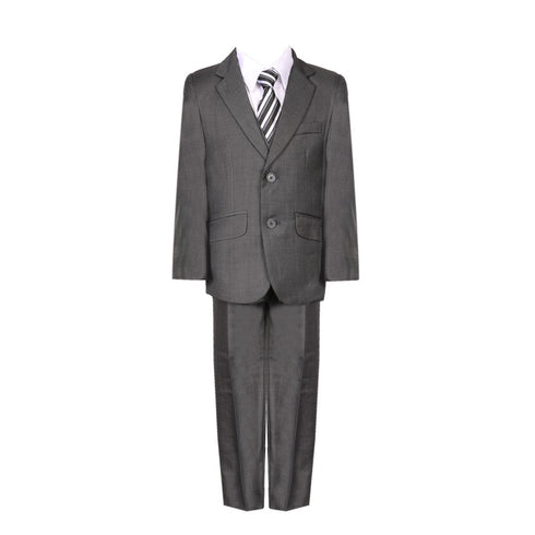 Little Boys Charcoal Fancy 5 Piece Vest Jacket Pants Special Occasion Suit 2-7 - SophiasStyle.com