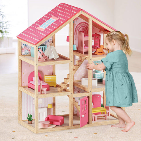 tiny-land®-love-dollhouse-with-30-furniture-Tiny Land-Sophia's Style-Dollhouse-1