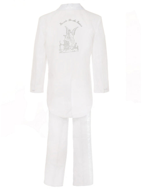 Rain Kids Baby Boys White Guardian Angel Embroidery Baptism Tuxedo Suit 3-24M - SophiasStyle.com