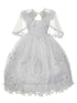 Rain Kids Little Girl White Organza Rhinestone Baptism Cape Dress 2T-6 - SophiasStyle.com