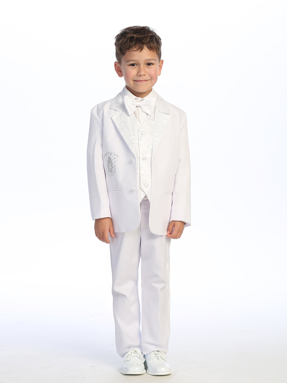 Traje De Bautizo Para Bebé Niño - Conjunto Blanco/marfil Con Camisa, Chaleco, Pantalón Y Gorro, Tallas 3-24 Meses