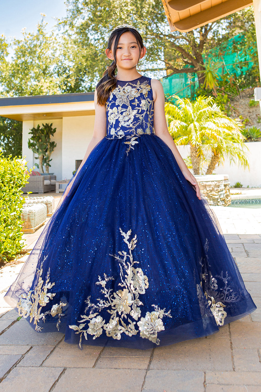 Con Vestido De Galas Para Niñas Color Azul Rey Vestidos De Niñas