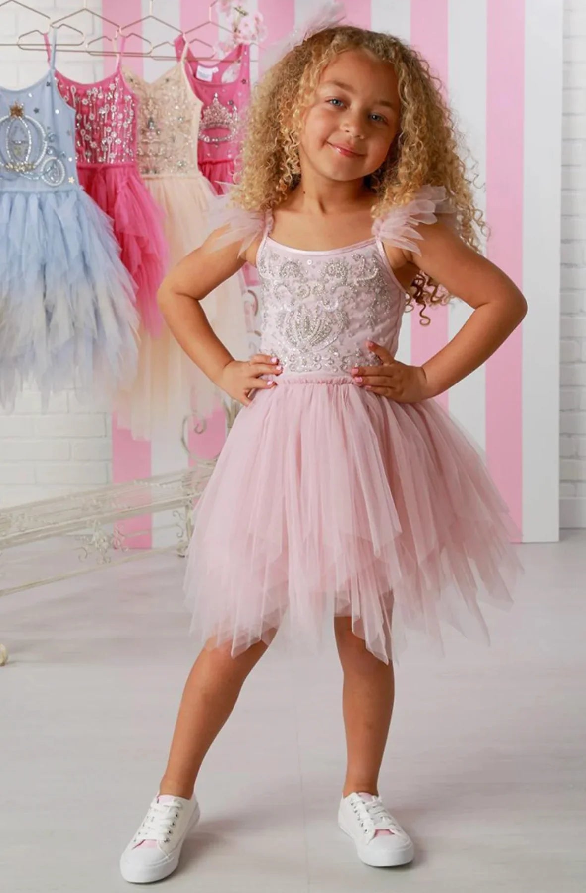 Fairy Pink Tulle Skirt 4t Infant Formal Dress Baby Girl's Floral