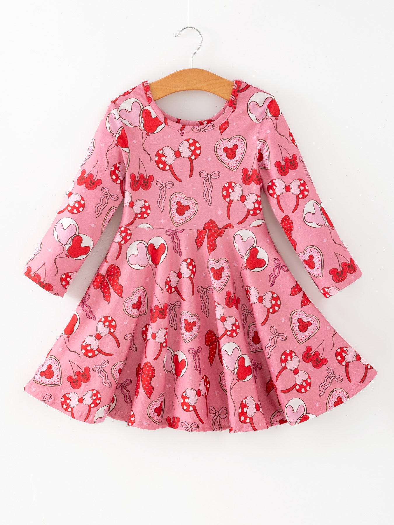 Toddler Girls Valentine Party Pink Dress – Red Bow Heart Print Outfit at  Sophia's Style – SophiasStyle.com