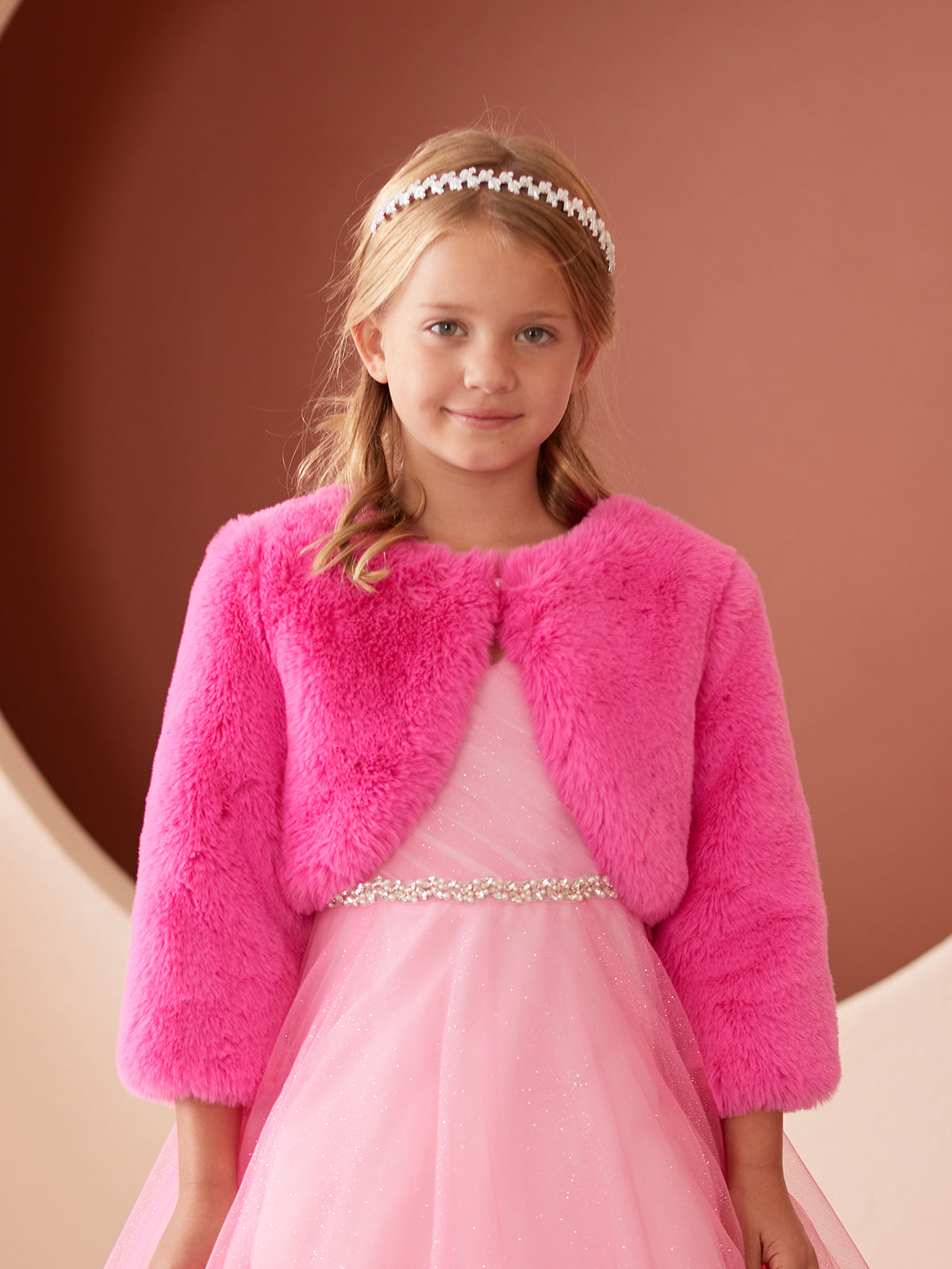 Stylish Pink Bolero Jackets Little Girls Hot Pink Stylish Faux Fur