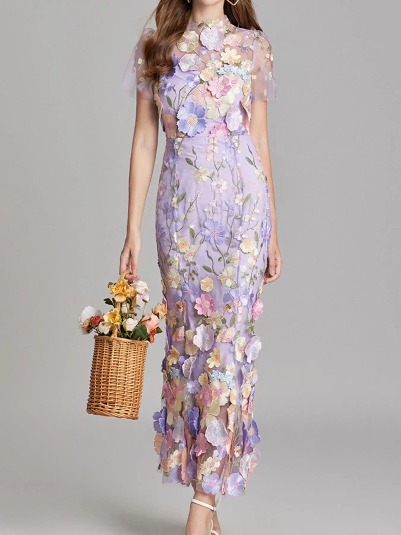 Floral Embroidered Mesh Overlay Maxi Dress from OhSoStyled at Sophia's  Style – SophiasStyle.com